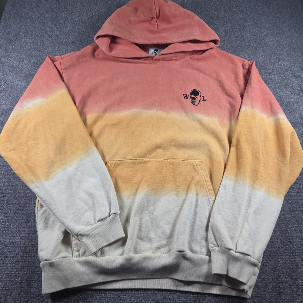 Warren Lotas Orange Cream Dye Hoodie L Western Cowboy Graphic